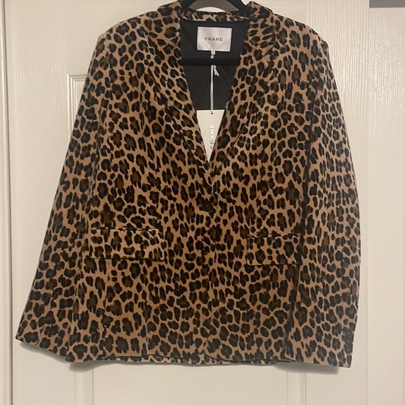 FRAME Classic Cheetah-Print Velvet Blazer - Picture 8 of 9